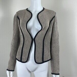 Etcetera Size 6 Cotton Crochet Open Knit Office Blazer Cardigan Contemporary